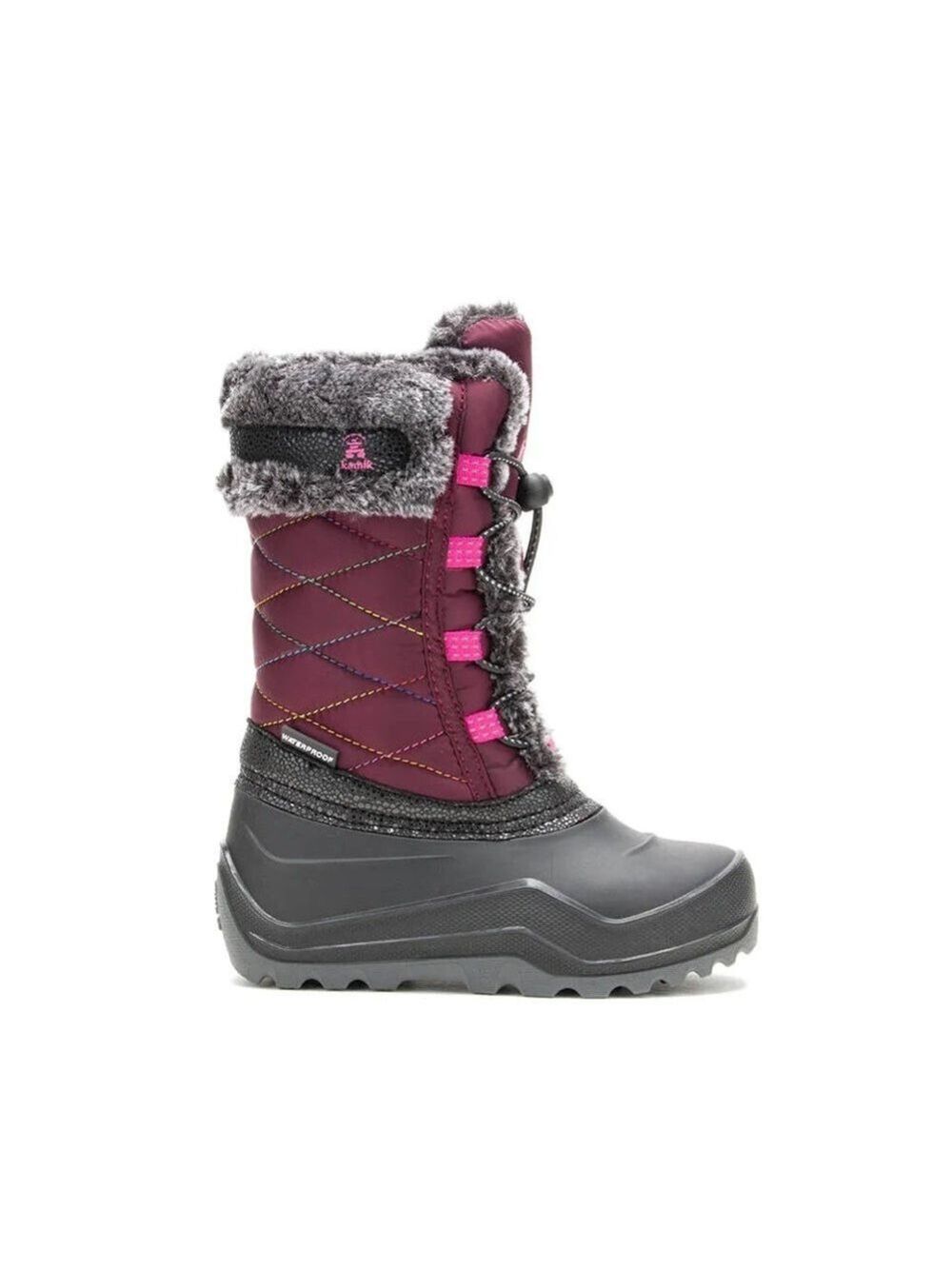Size 7 Youth Kamik Kids Boots - Purple and Black
